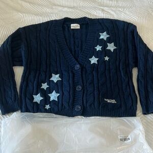 Official Midnights Cardigan Authentic Taylor Swift Merch Merchandise Blue Stars